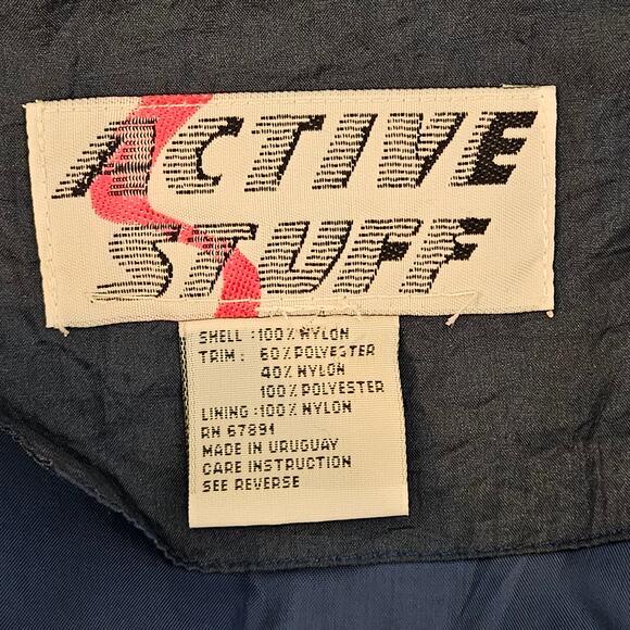 Active Stuff Vintage Blue Maroon Windbreaker Bomber Jacket | M | MINOR FLAWS - Picture 10 of 16